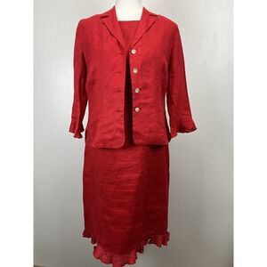 Natural Instincts 100% Linen Dress Shirt Sz 6 VGUC Sleeveless Dress